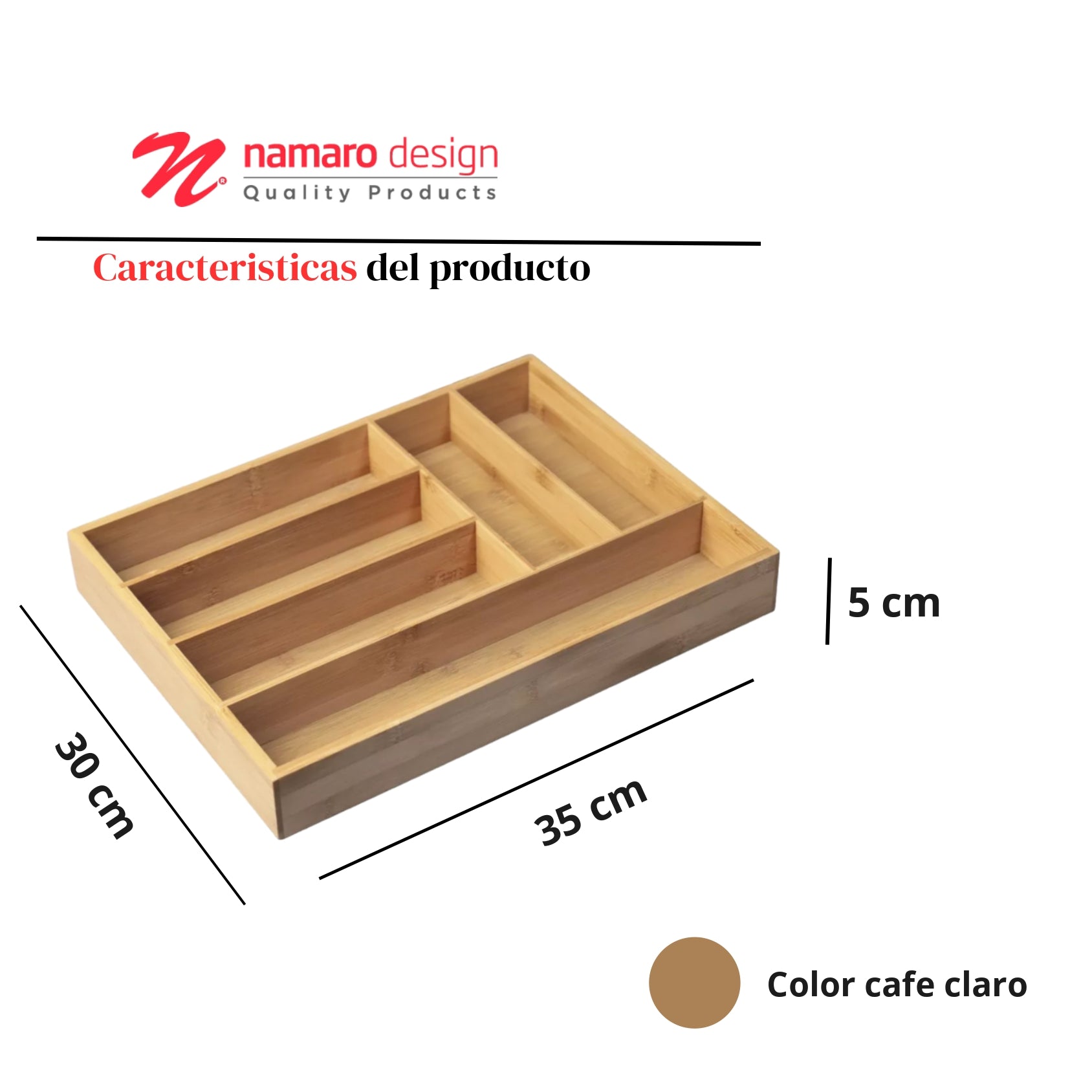 Organizador de Cubiertos de Bamboo